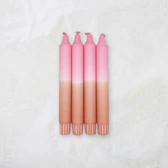 Dip Dye Kaarsen - MingMing - Bubblegum x Blush - set van 4 