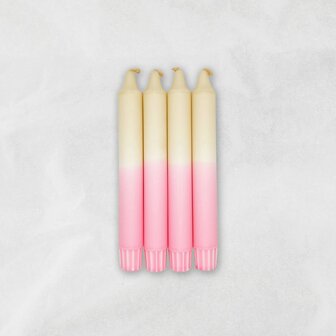 Dip Dye Kaarsen - MingMing - Milkshake x Bubblegum - set van 4 