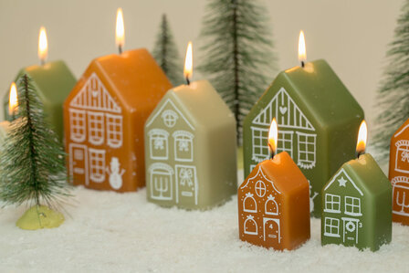 Huis Kerst kaars &ndash; By Kimmi - eucalyptus - Middel