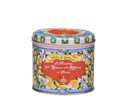 Panettone in Dolce &amp; Gabbana bewaarblik - citrus en saffraan - roze