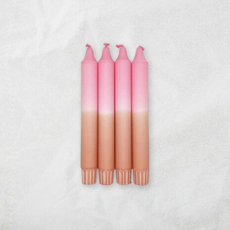 Dip Dye Kaarsen - MingMing - Bubblegum x Blush - set van 4 