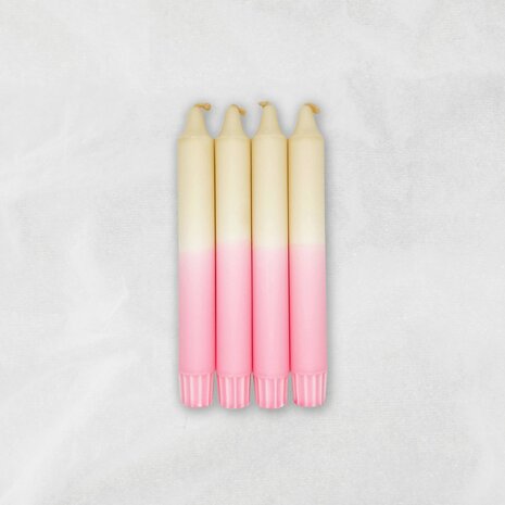 Dip Dye Kaarsen - MingMing - Milkshake x Bubblegum - set van 4 