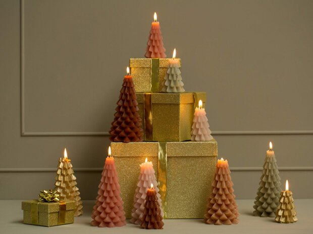 Kerstboom kaars groot - Fudge