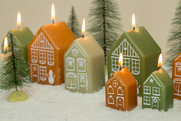 Huis Kerst kaars – By Kimmi - eucalyptus - Middel