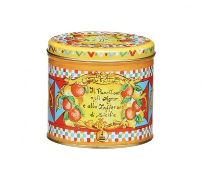 Panettone in Dolce & Gabbana bewaarblik - citrus en saffraan - Geel